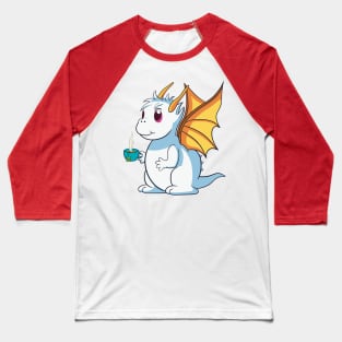 Cute Dragon with Cup of Tea Baseball T-Shirt